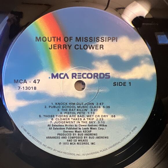 JERRY CLOWER MOUTH OF THE MISSISSIPPI Vinyl LP 1972 Comedy ULTRASONIC CLEAN VG++ - Picture 3 of 7